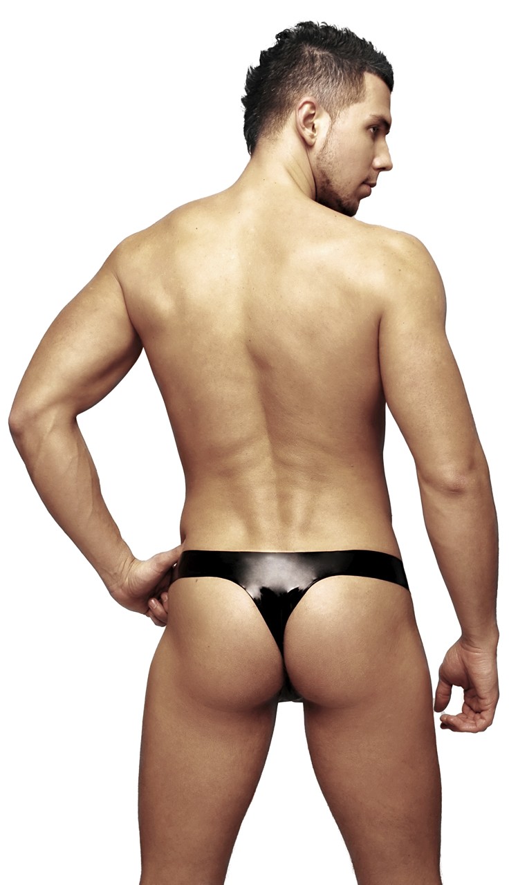 String-Tanga mit Ausbuchtung, 0,40 mm Latex