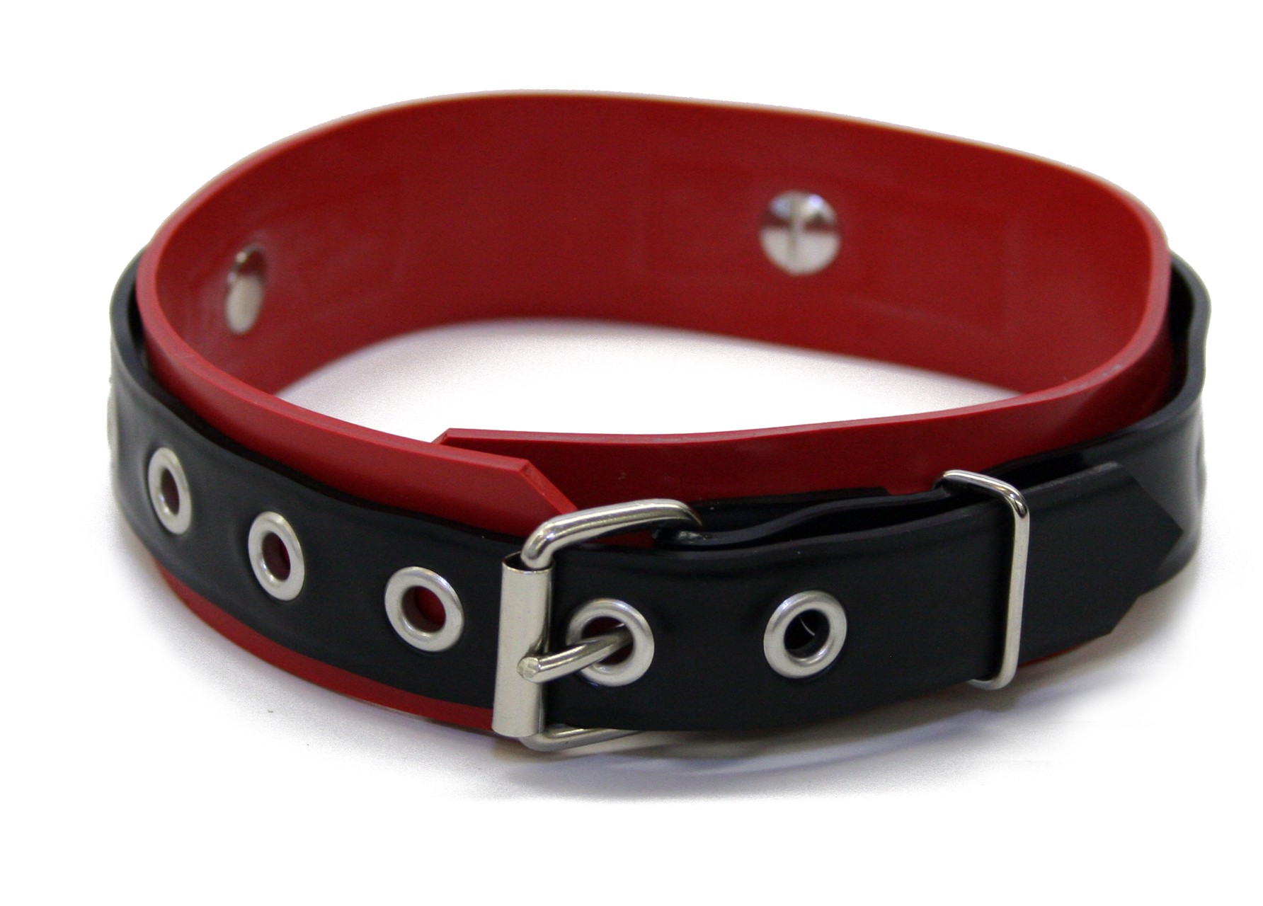 Latex-Halsband mit Ring, 3 cm