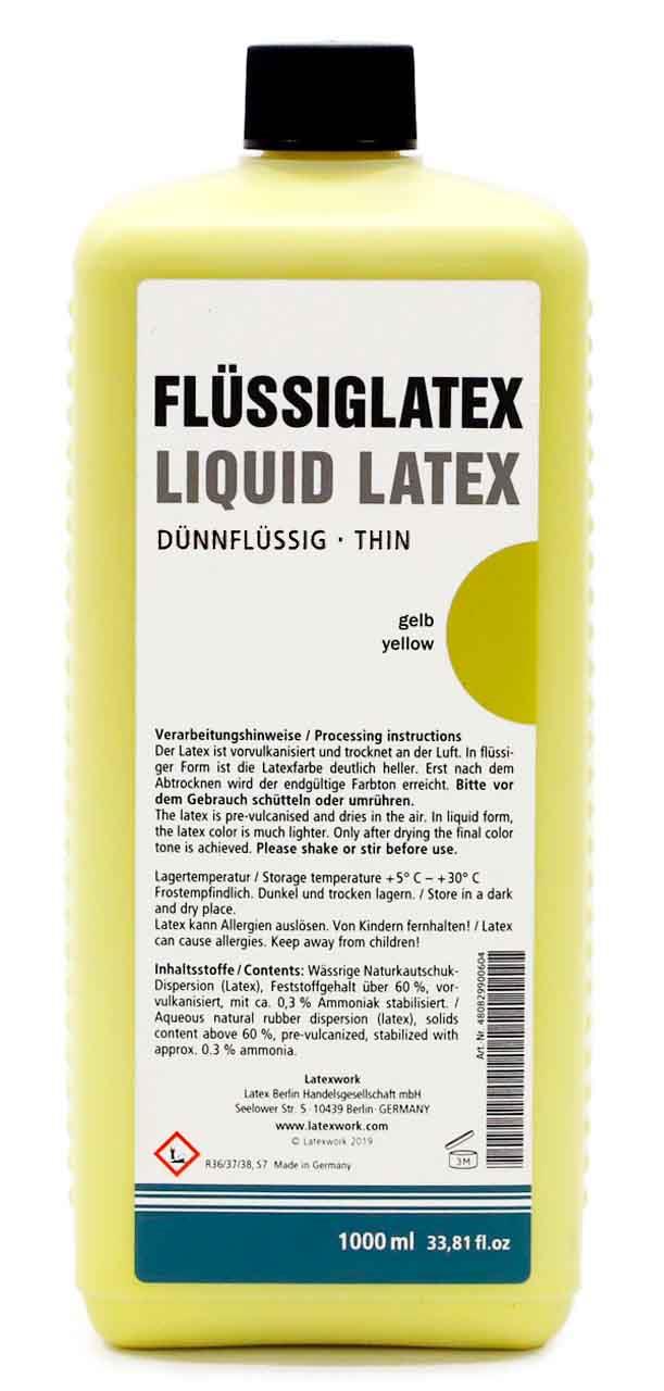 Flüssiglatex, dünnflüssig, gelb