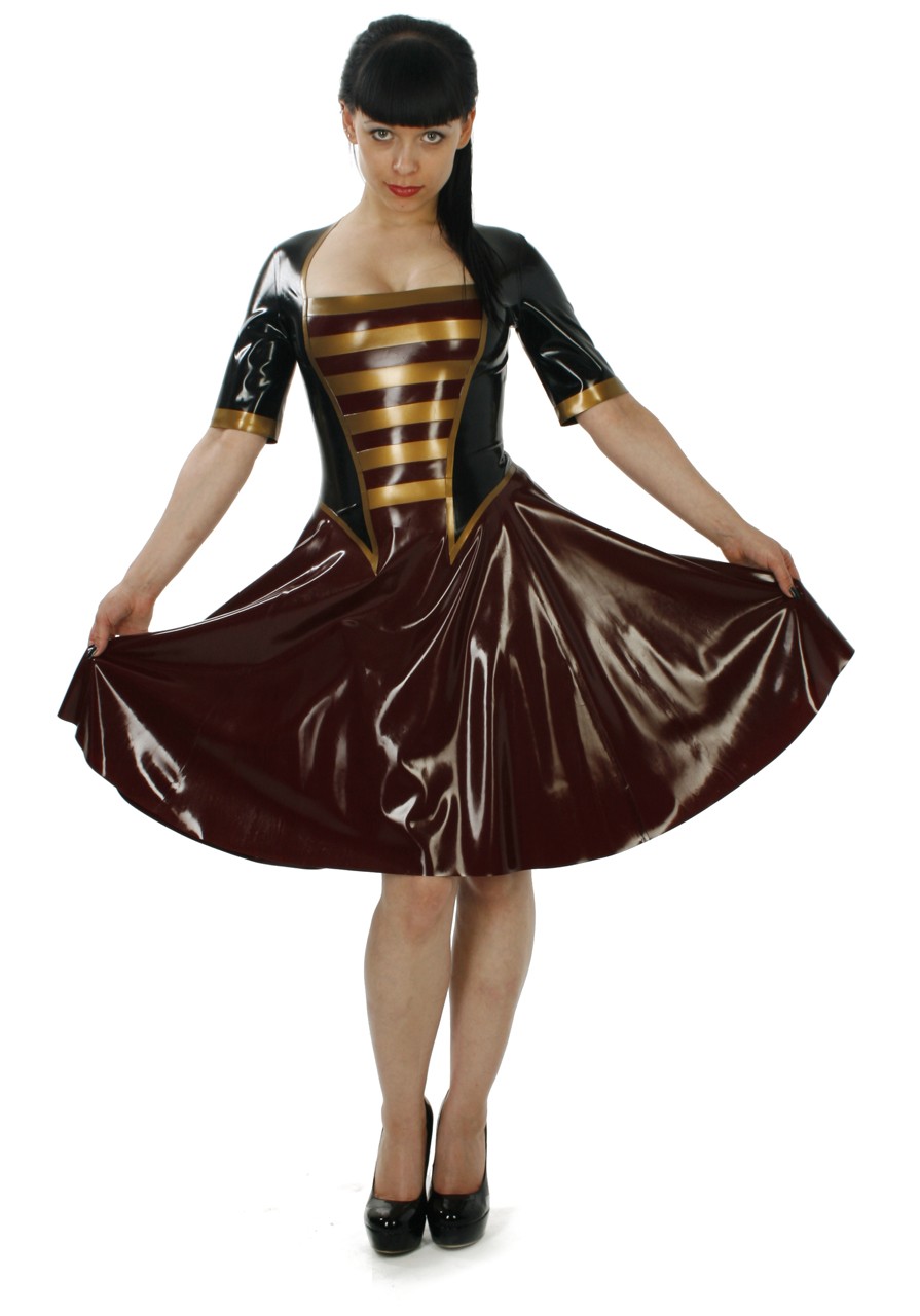 Swingkleid im Twinsetstil mit halbem Arm, 0,35 mm Latex