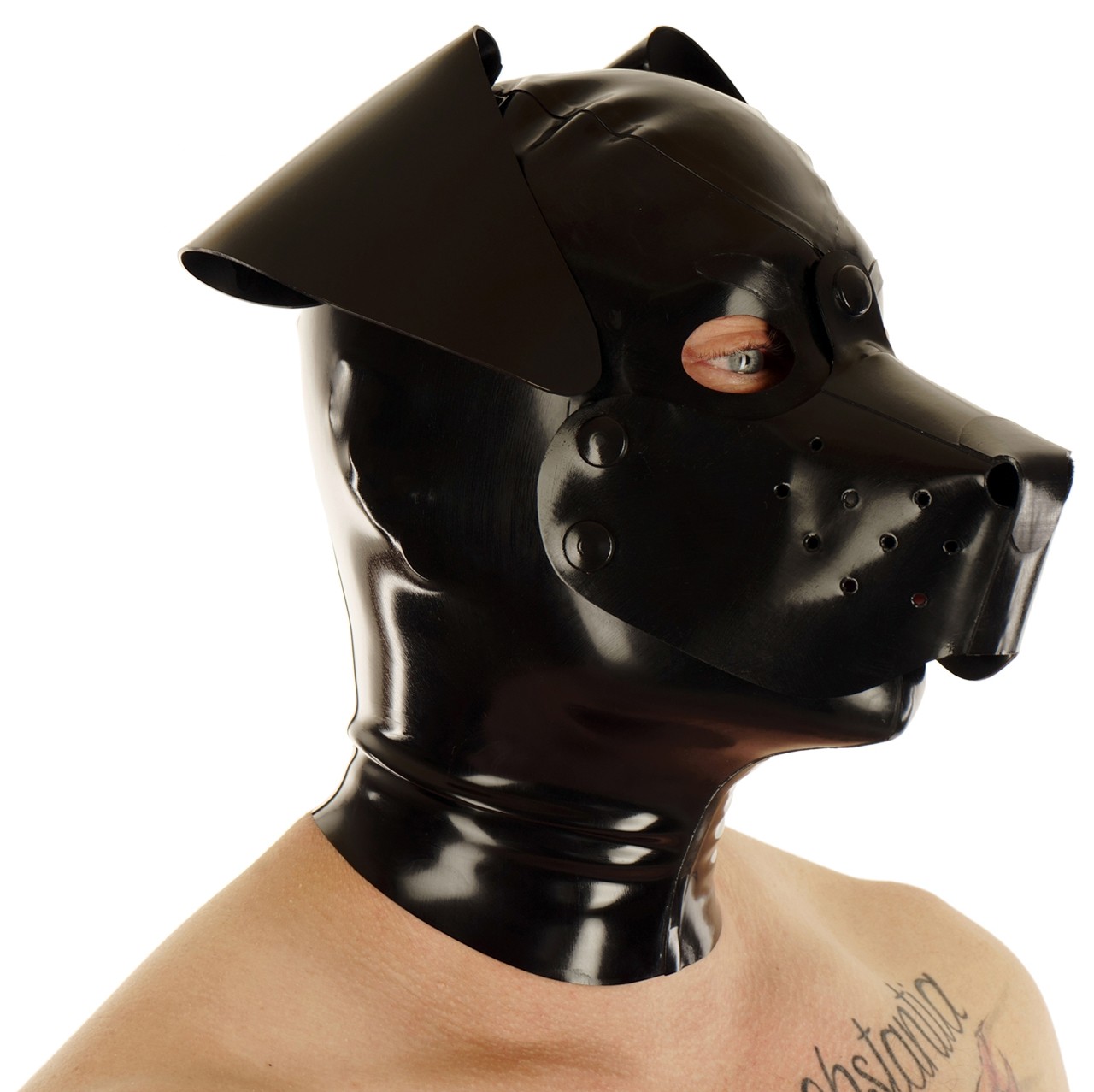 Hundemaske, abknöpfbare Schnauze, Schlappohren, 0,60 mm