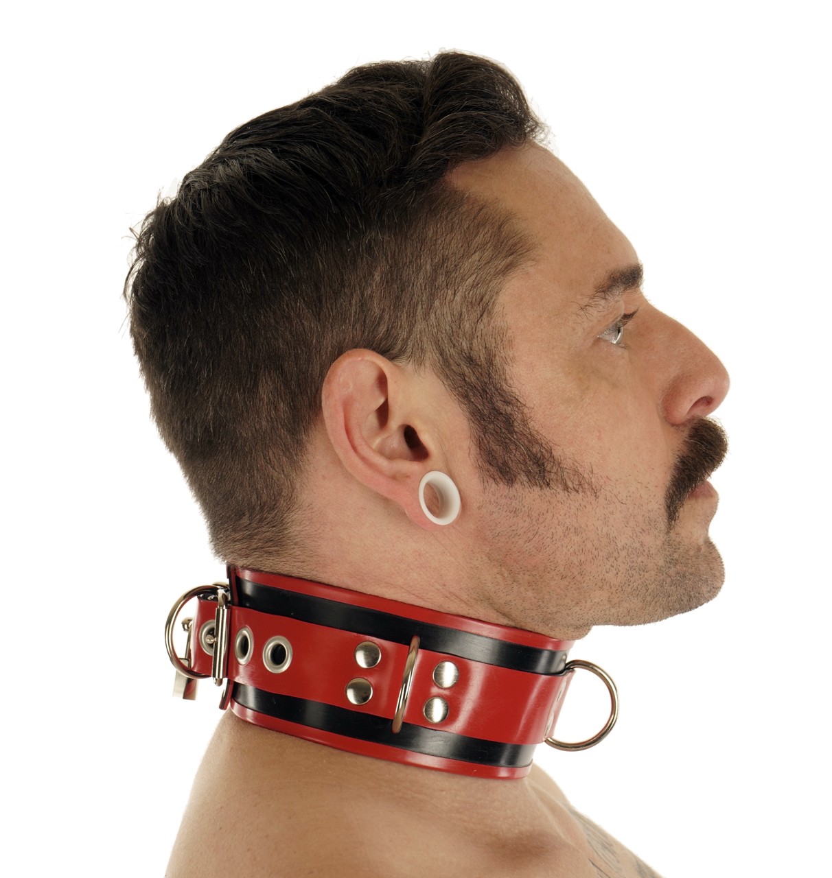 High-End Bondage Latex-Halsband, 6 cm breit, abschließbar