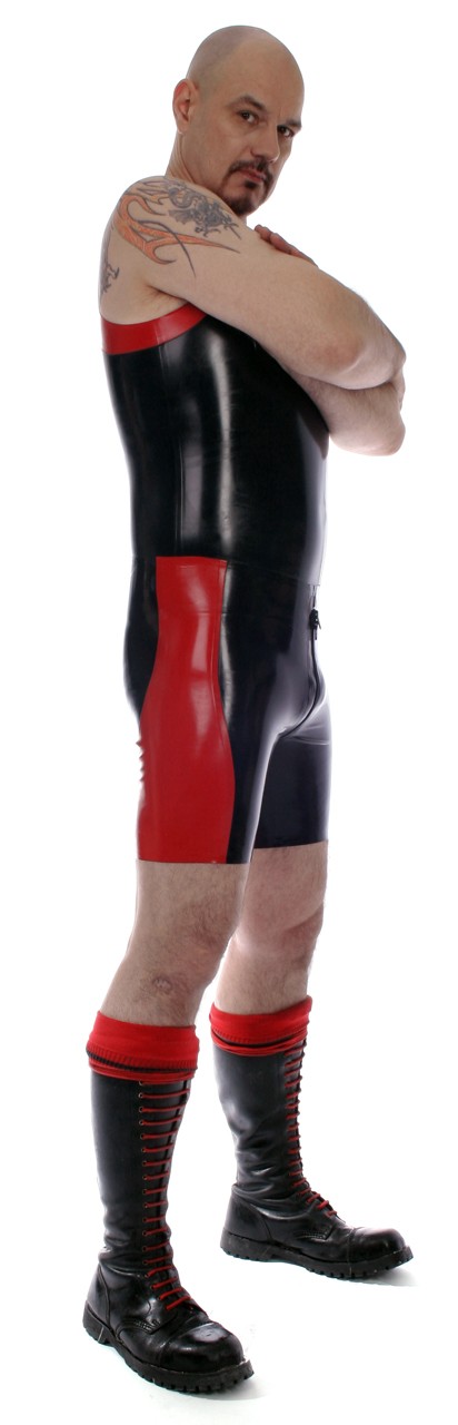 Radhose mit kontrastfarbenem Seitenteil, 0,35 mm Latex