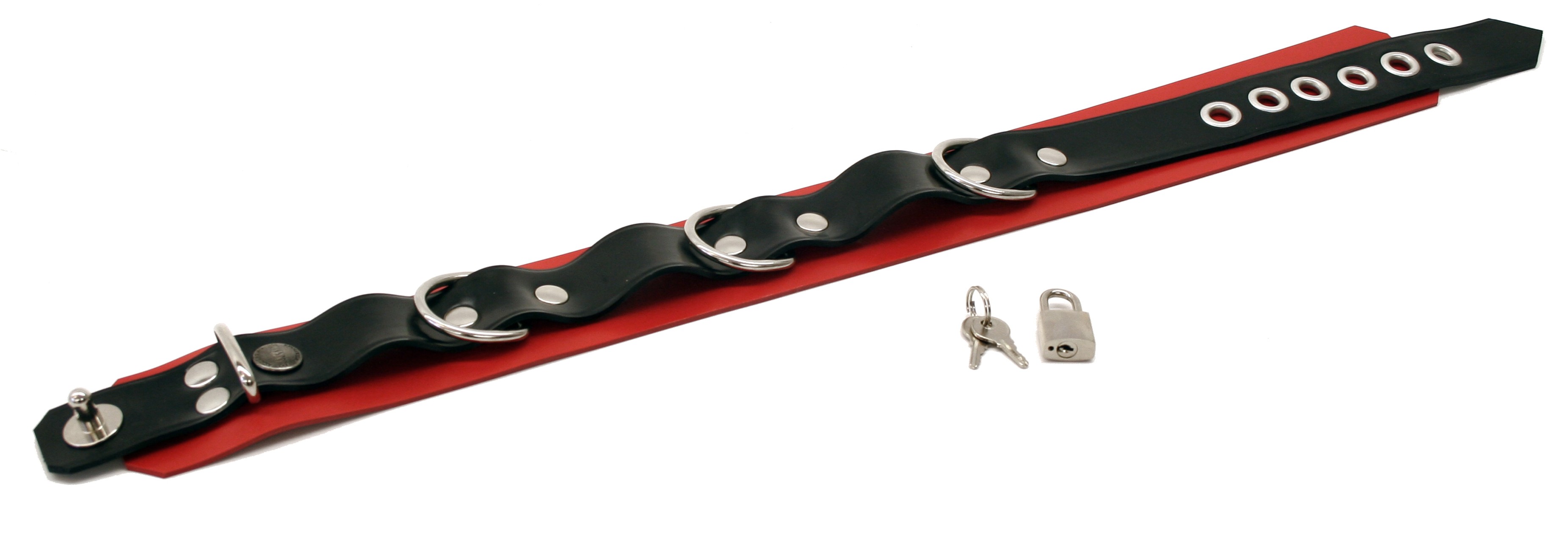 Latex-Halsband, 5 cm breit, abschließbar, 2,10 mm Latex