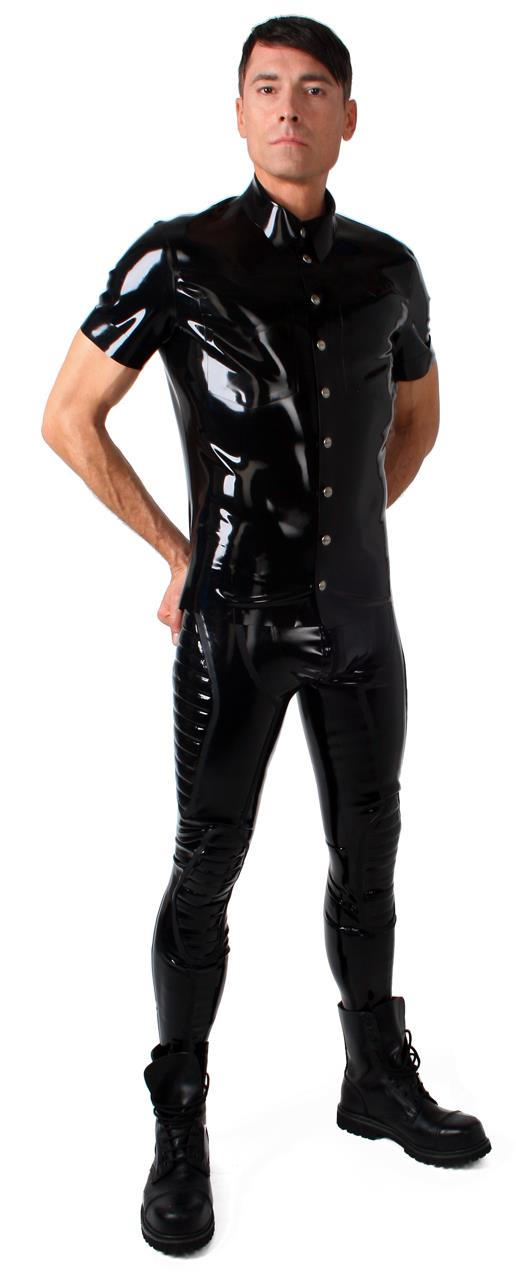 Slimfithemd mit kurzem Arm, 0,60 mm Latex