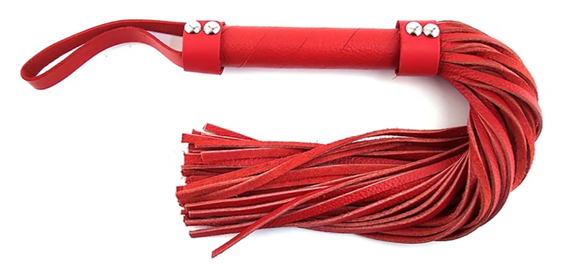 Kurzer Lederflogger, 52 cm, rot