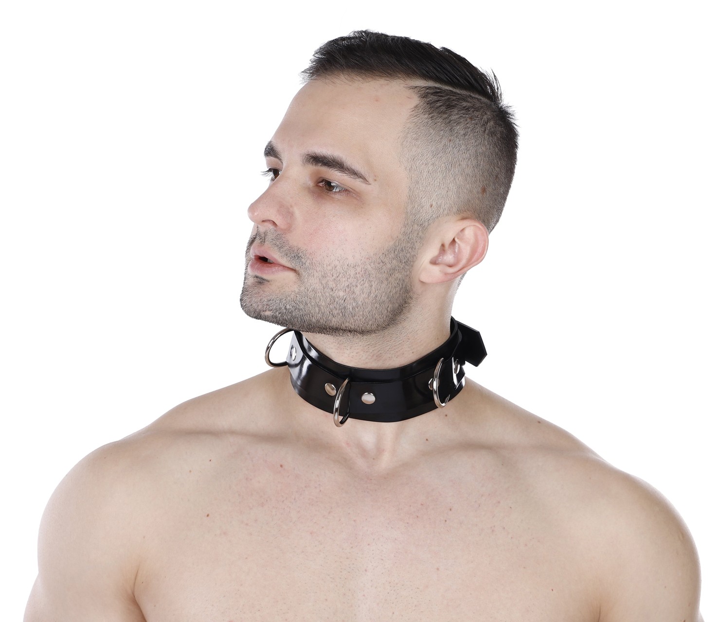 Latex-Halsband, 5 cm breit, abschließbar, 2,10 mm Latex