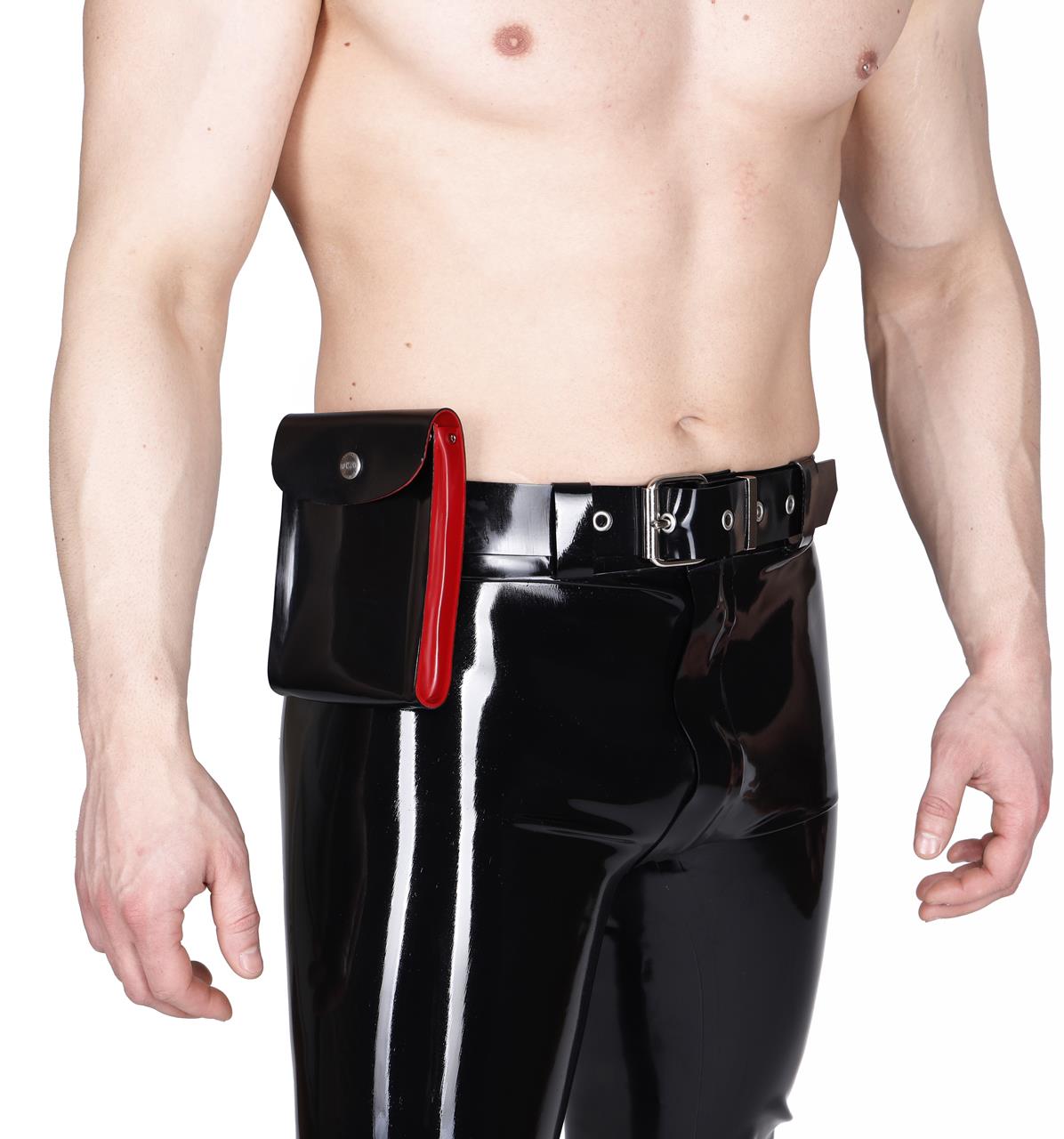 Smartphone-Tasche, schwarz-rot