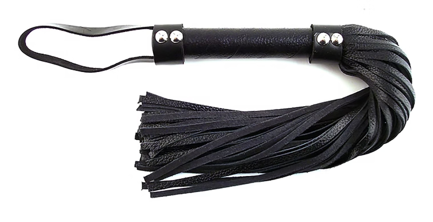 Kurzer Lederflogger, 52 cm, schwarz