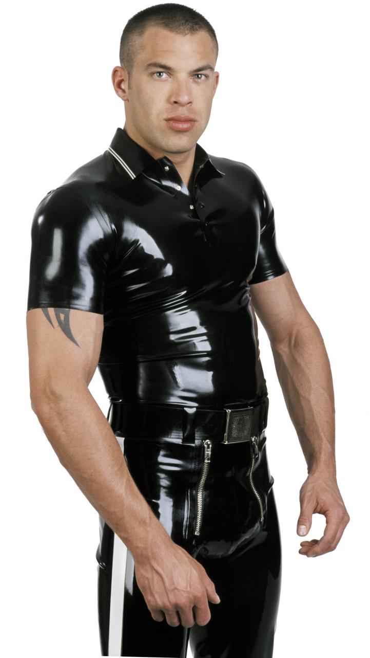 Poloshirt mit Druckknöpfen, farbige Kragenstreifen