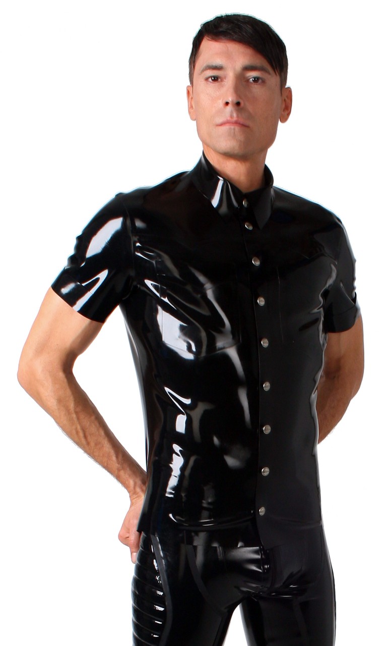 Slimfithemd mit kurzem Arm, 0,60 mm Latex