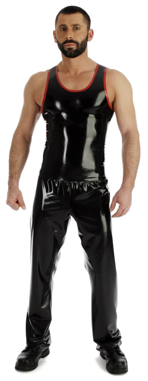 Trägershirt mit farbigen Säumen, Latex 0,35 mm