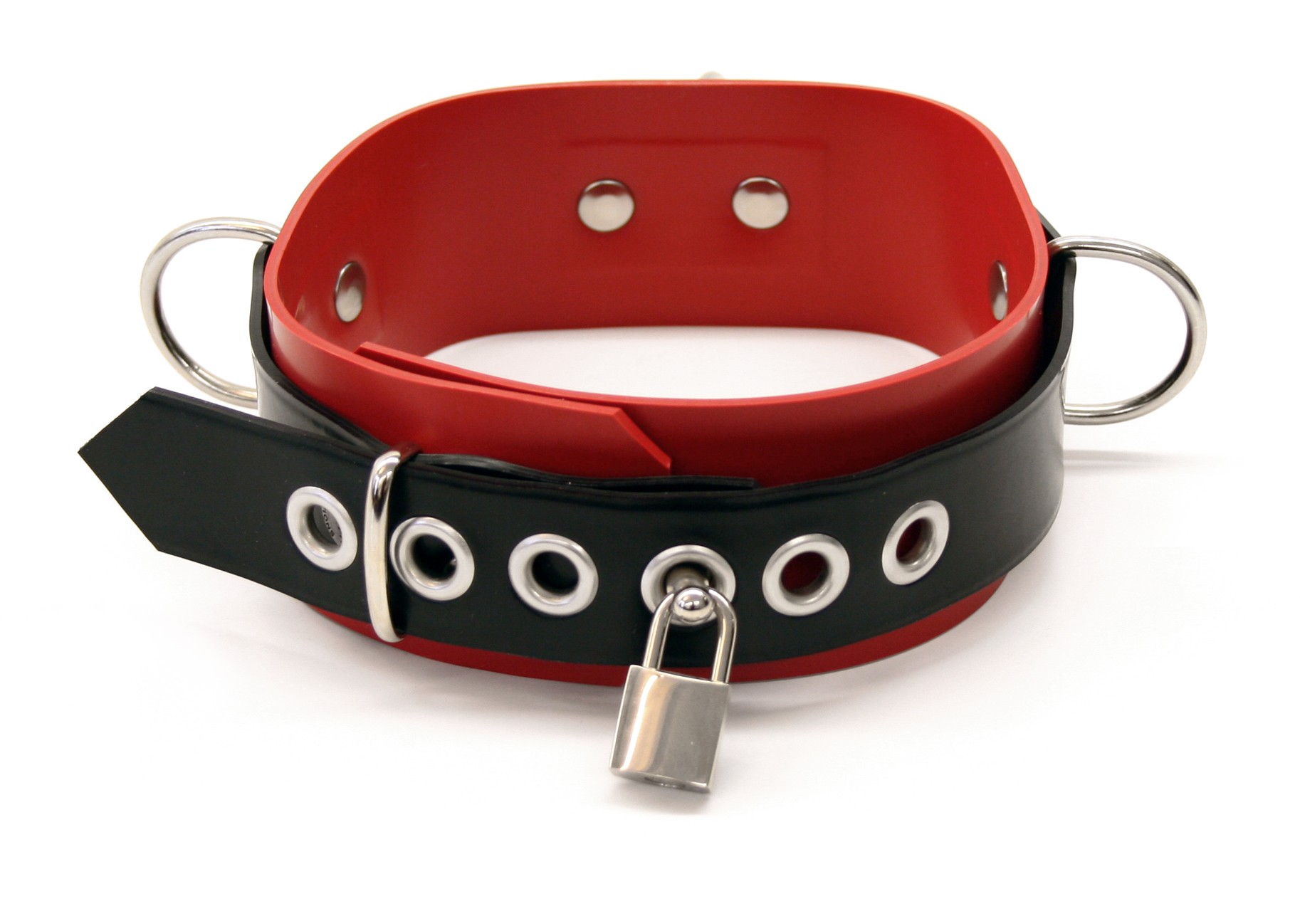Latex-Halsband, 5 cm breit, abschließbar, 2,10 mm Latex