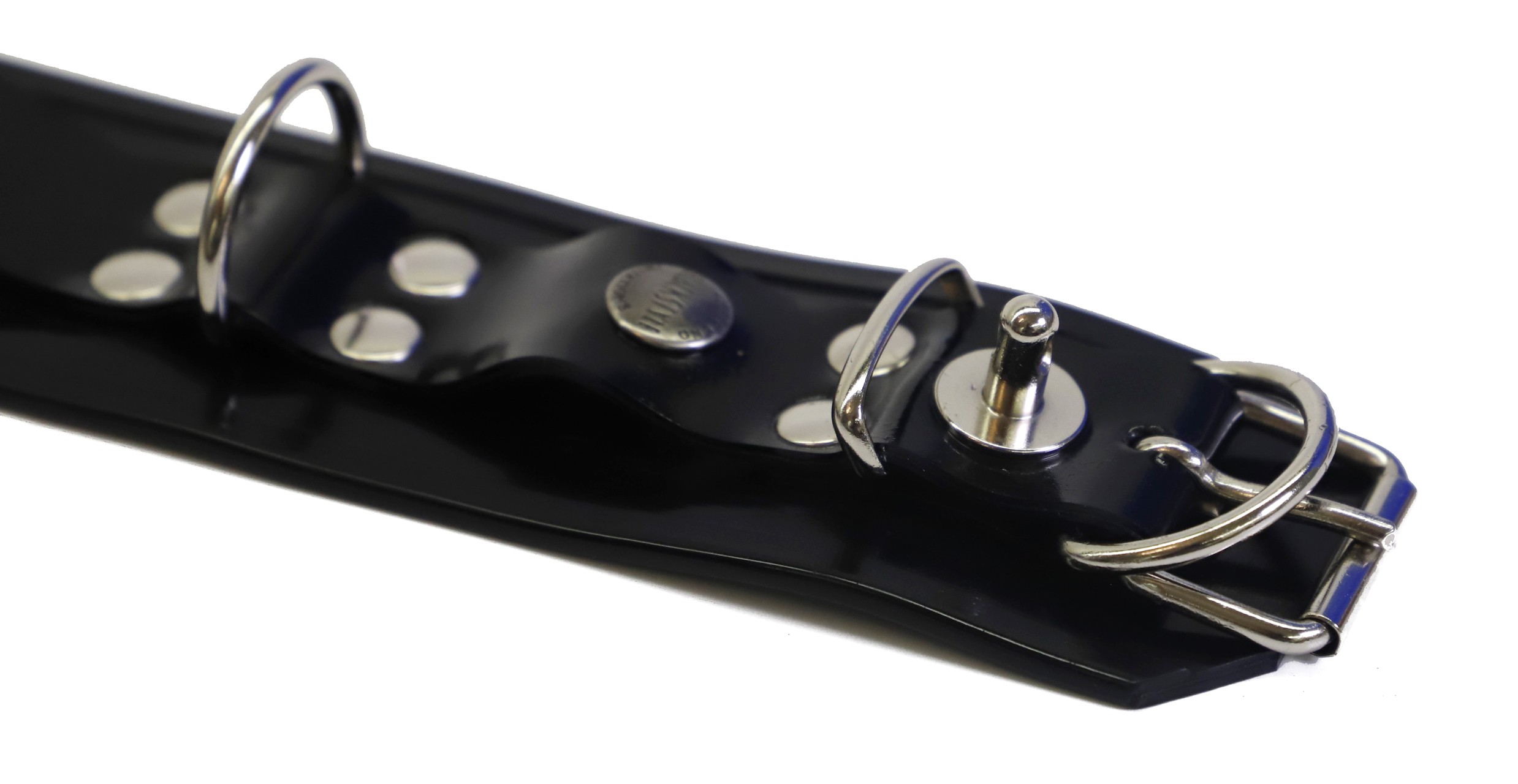 High-End Bondage Latex-Halsband, 6 cm breit, abschließbar
