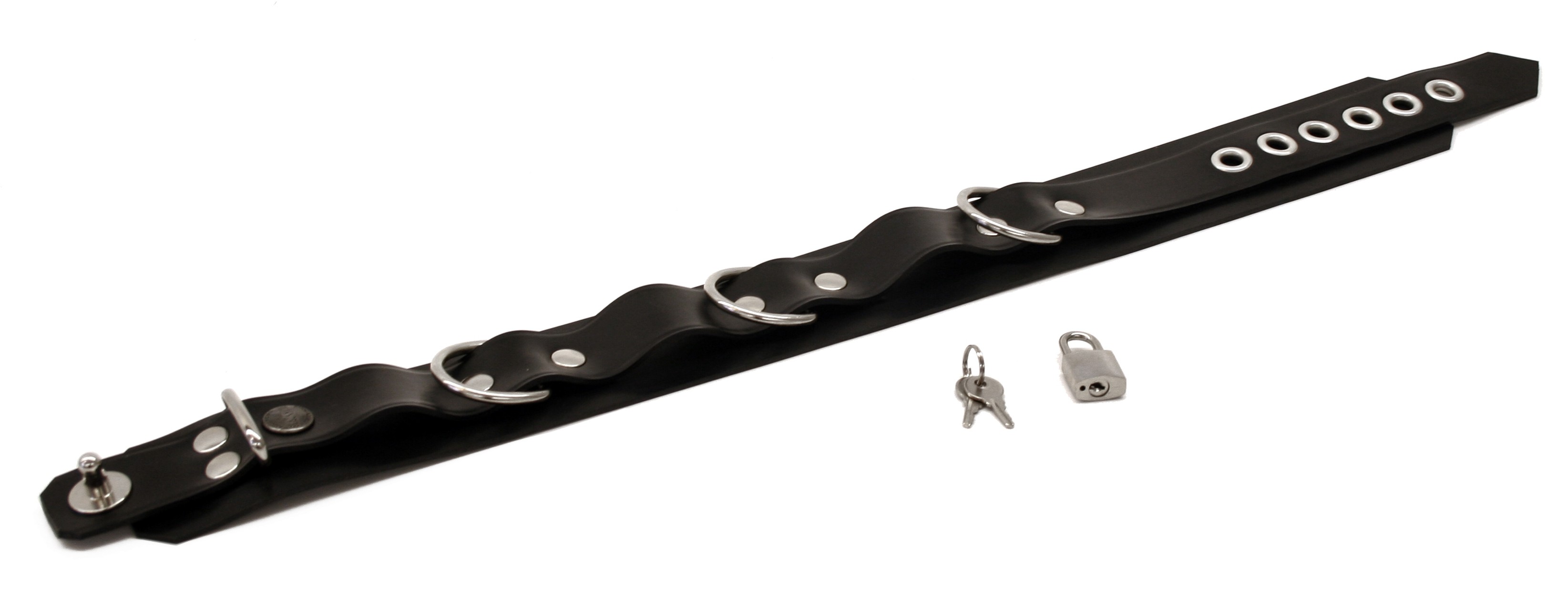 Latex-Halsband, 5 cm breit, abschließbar, 2,10 mm Latex