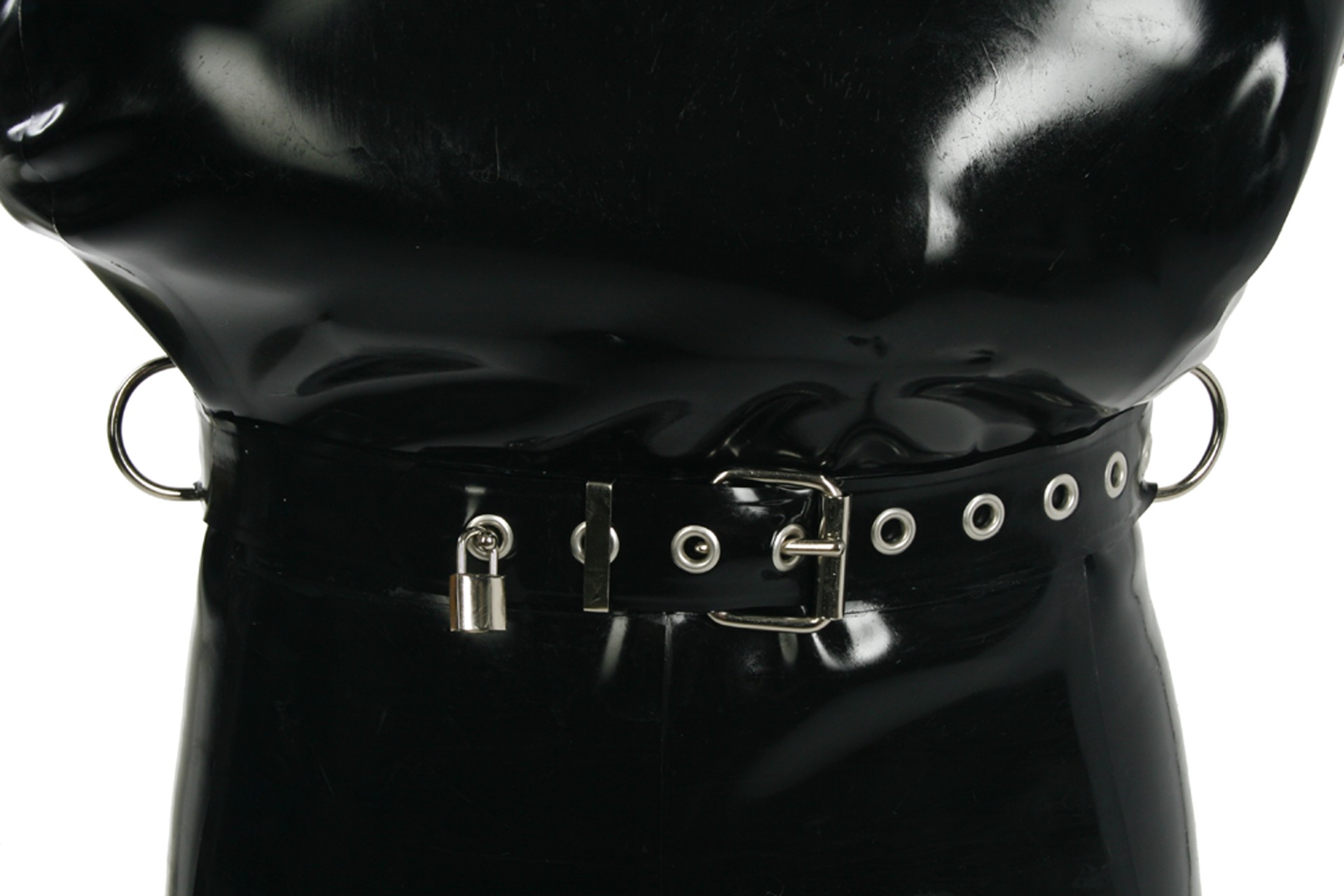 Bondage-Gürtel, geklebt, 4 cm breit, abschließbar
