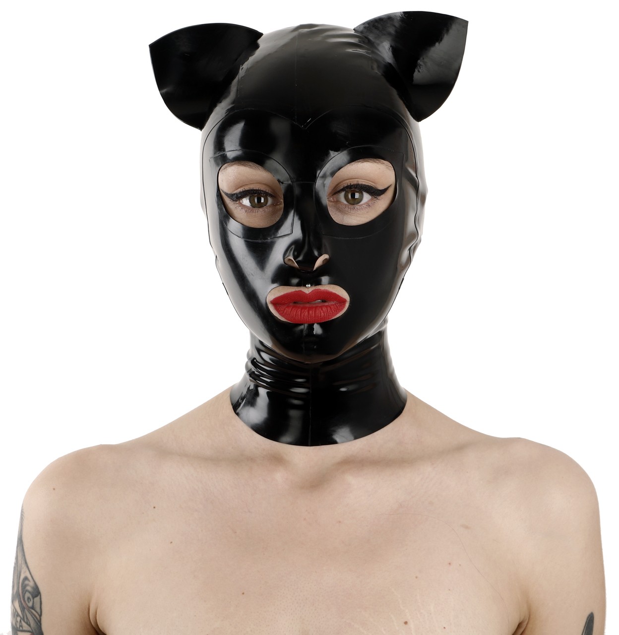 Latex Katzenmaske mit Ohren