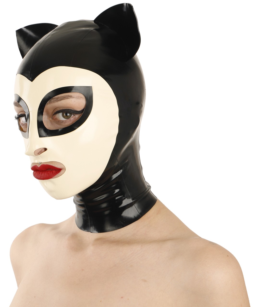 Latex Katzenmaske mit Ohren