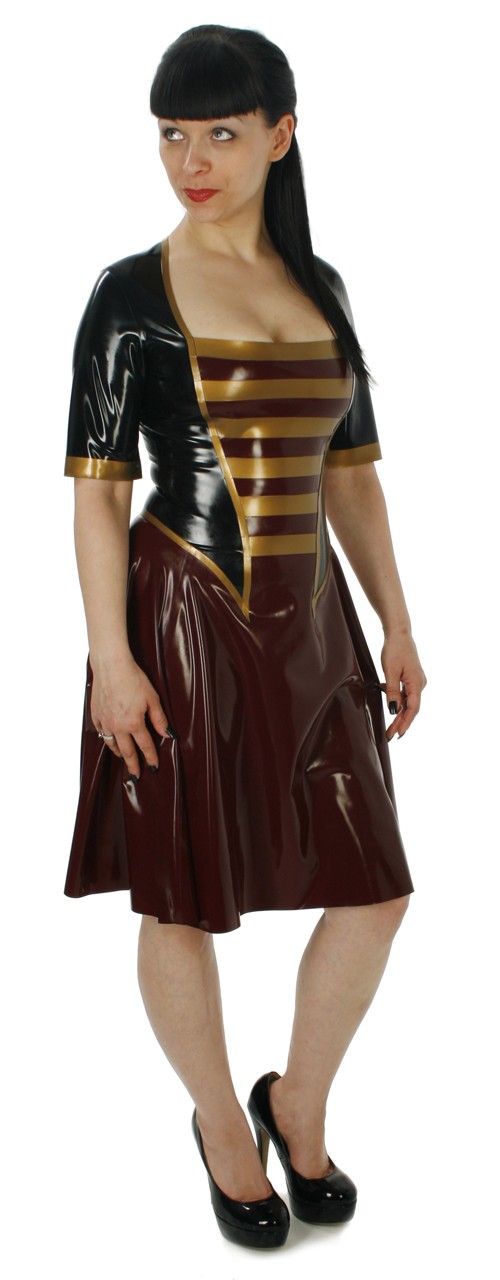 Swingkleid im Twinsetstil mit halbem Arm, 0,35 mm Latex