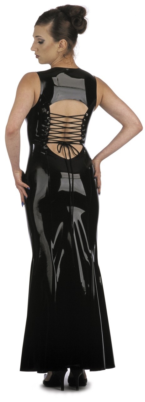 Kleid mit Godet u. Schnürung hinten, 0,35 mm Latex