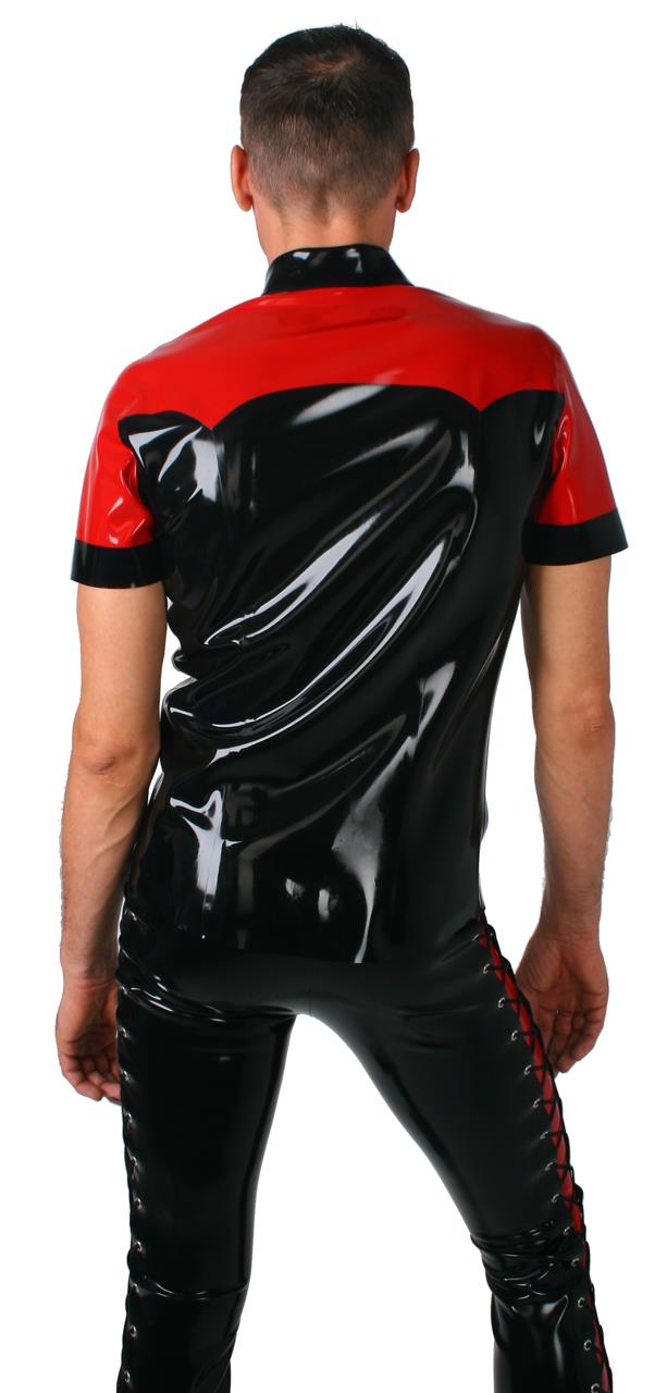 Slimfithemd mit kurzem Arm, zweifarbig, 0,60 mm Latex