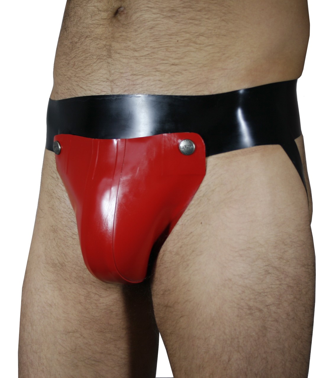 Jockstrap mit Codpiece, einfarbig, komplett, 0,90 mm Latex