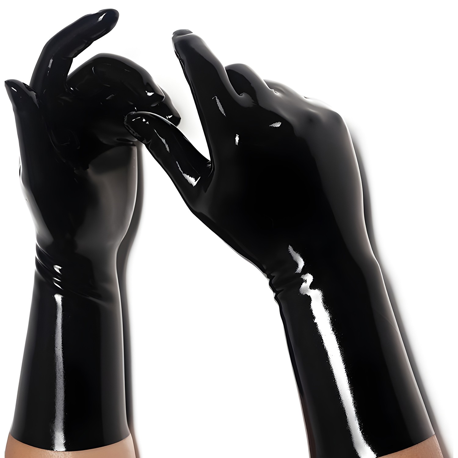 Kurze Latexhandschuhe - schwarz