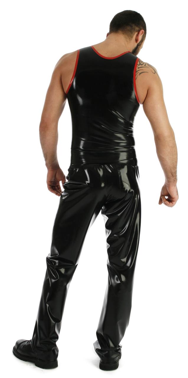 Trägershirt mit farbigen Säumen, Latex 0,35 mm