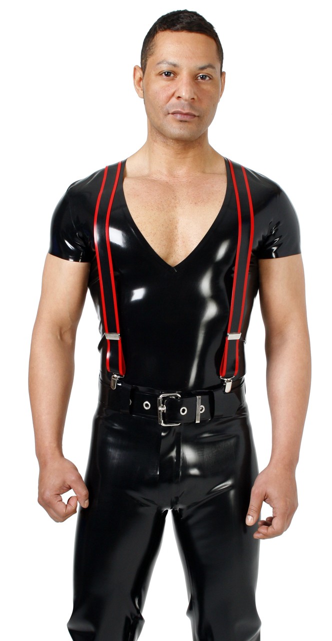 T-Shirt mit tiefem V-Ausschnitt, 0,35 mm Latex