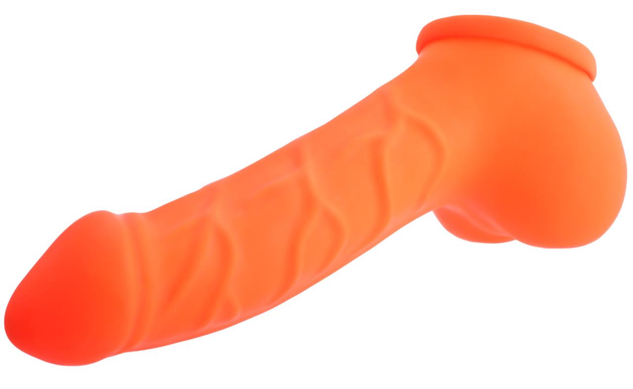 Hodenpräservativ Carlos Rollrand, neon-orange