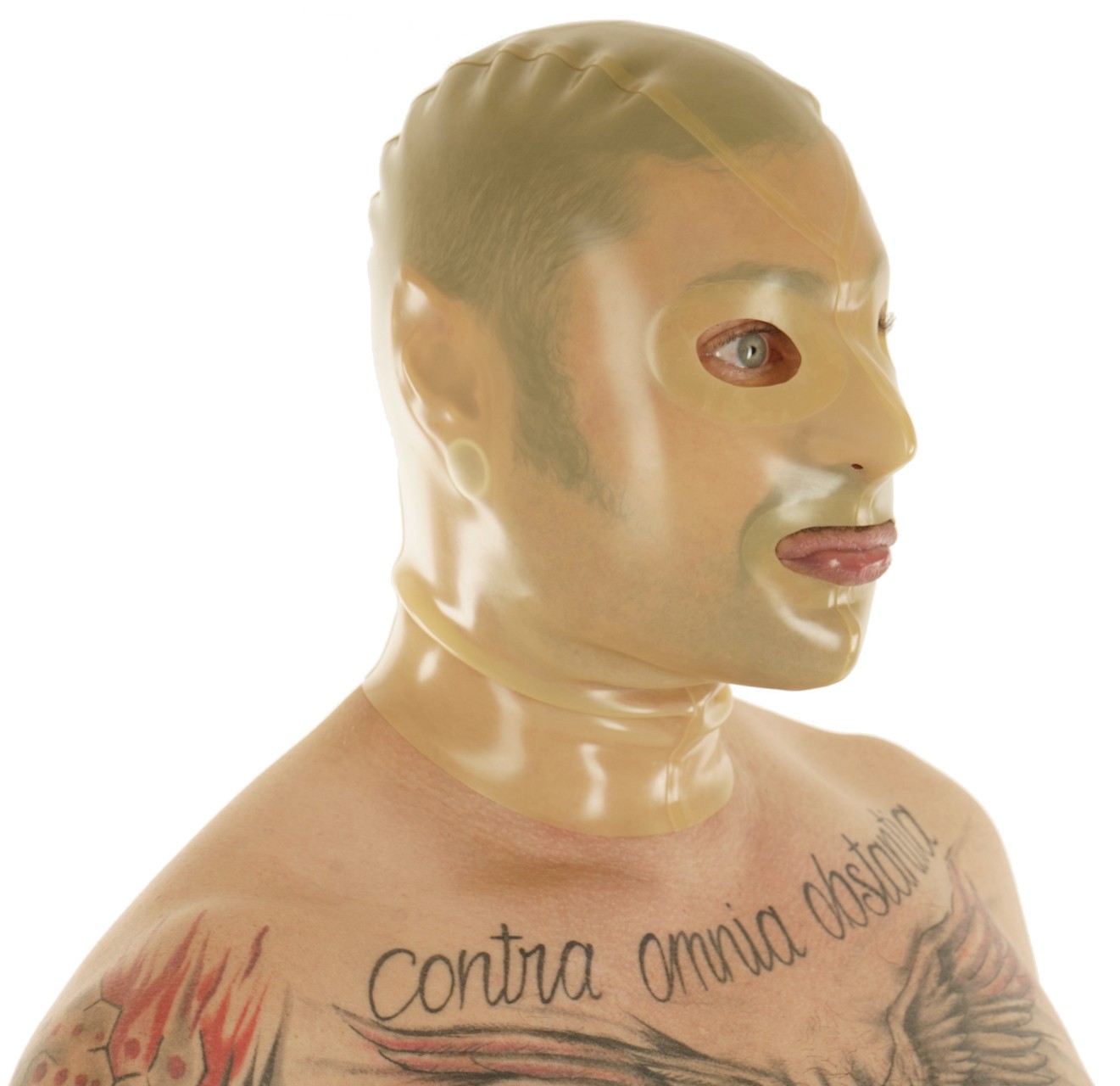 Latex Maske, Reißverschluss hinten, 0,90 mm