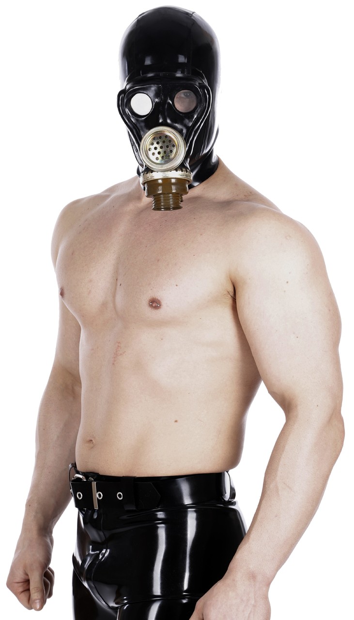 SMS Gasmaske mit Haube, 0,90 mm Latex
