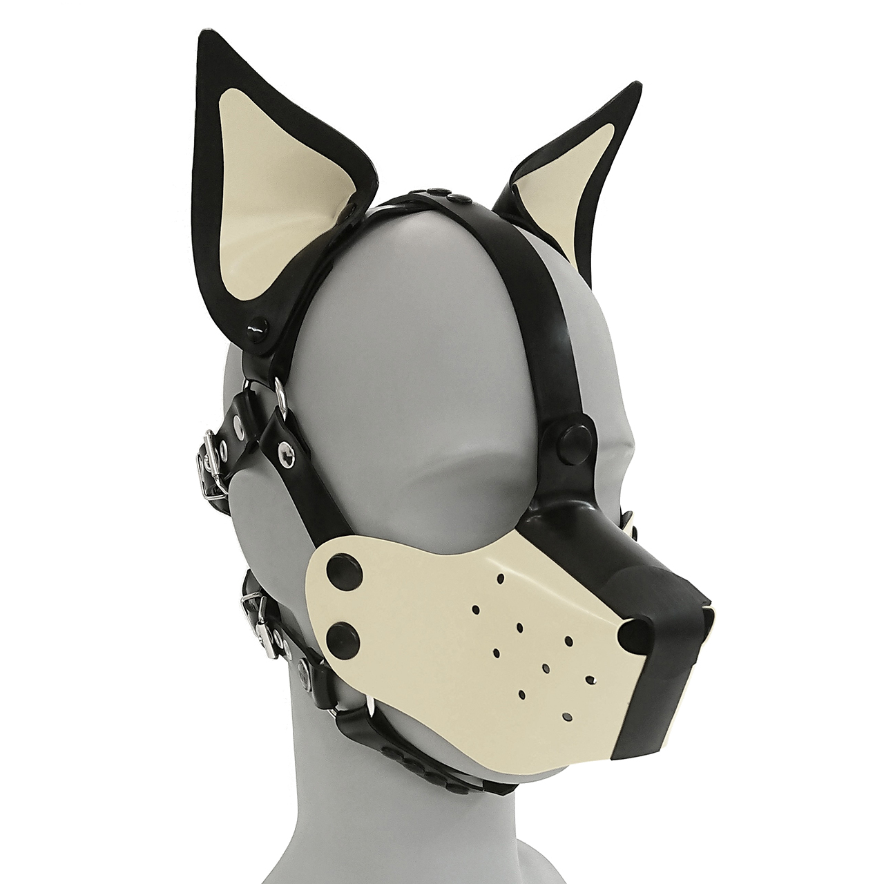 Hundemaskenharness, farbige Stehohren