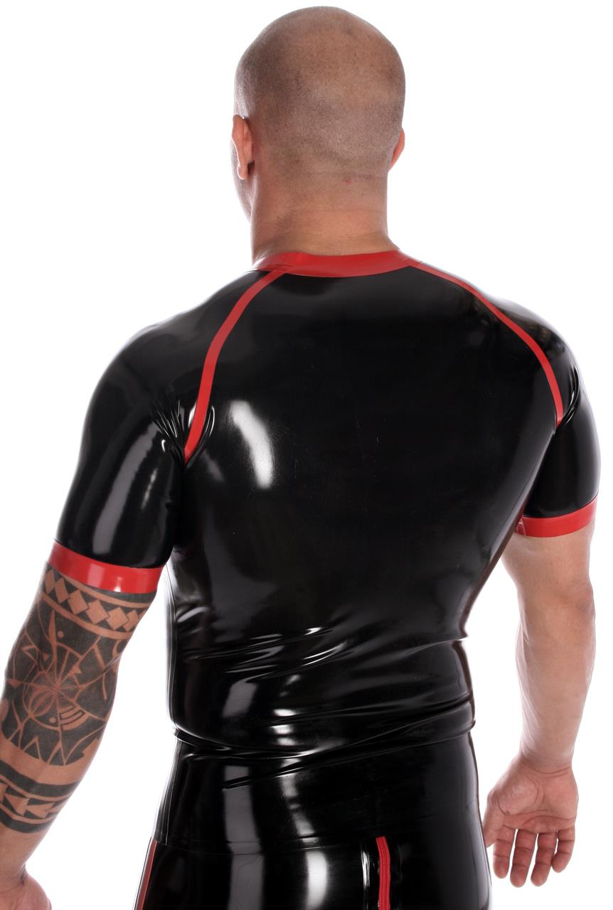 Raglanshirt mit farbiger Paspel, 0,35 mm Latex