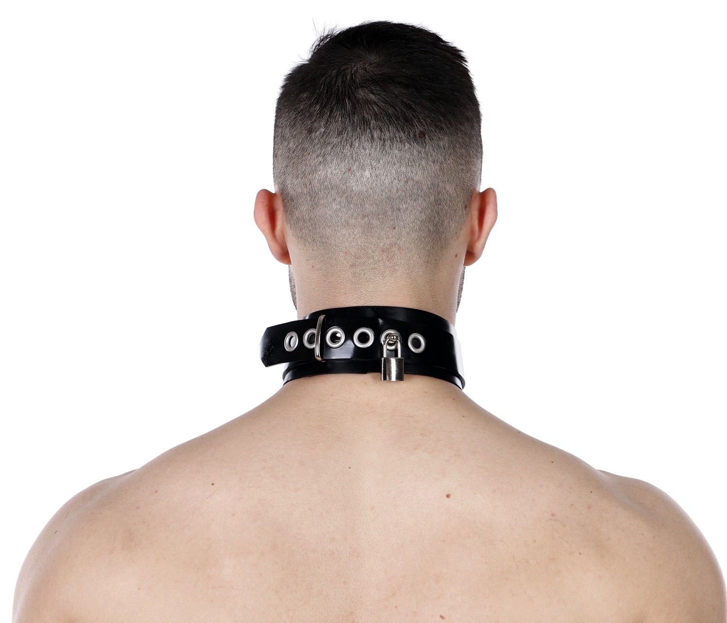 Latex-Halsband, 5 cm breit, mit Ring, abschließbar, 2,10 mm