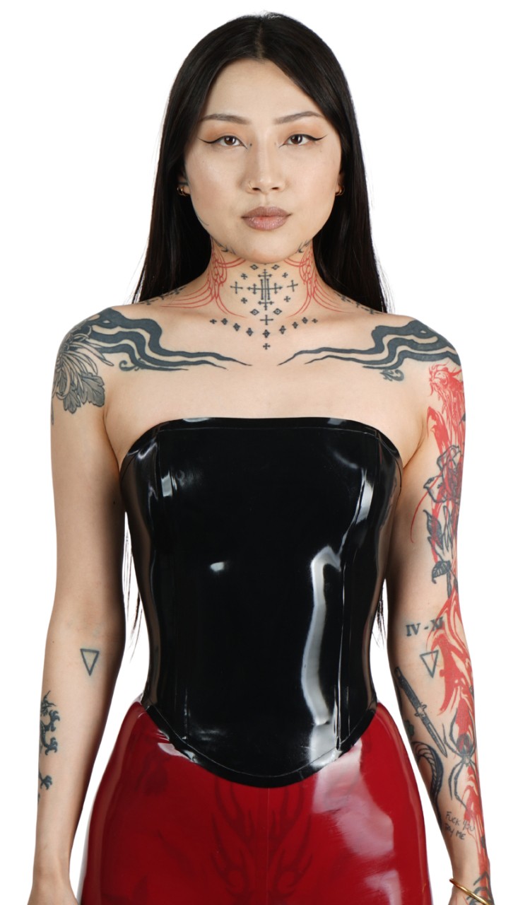 RESTRICTED Latex Bustier mit Schnürung