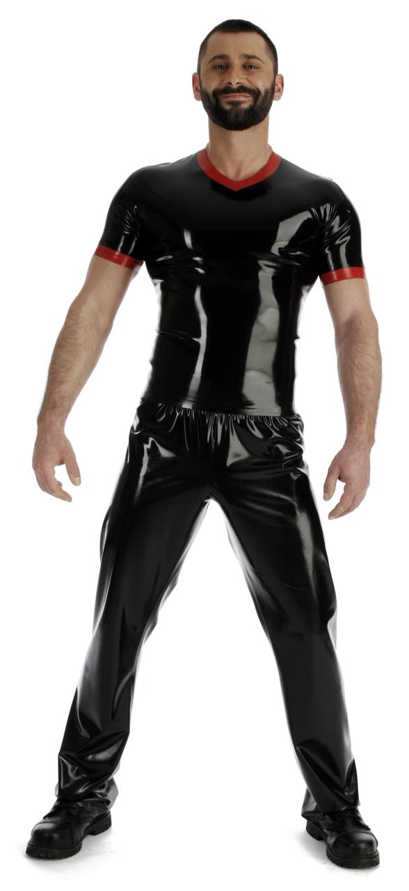 T-Shirt mit V-Ausschnitt, 0,35 mm Latex