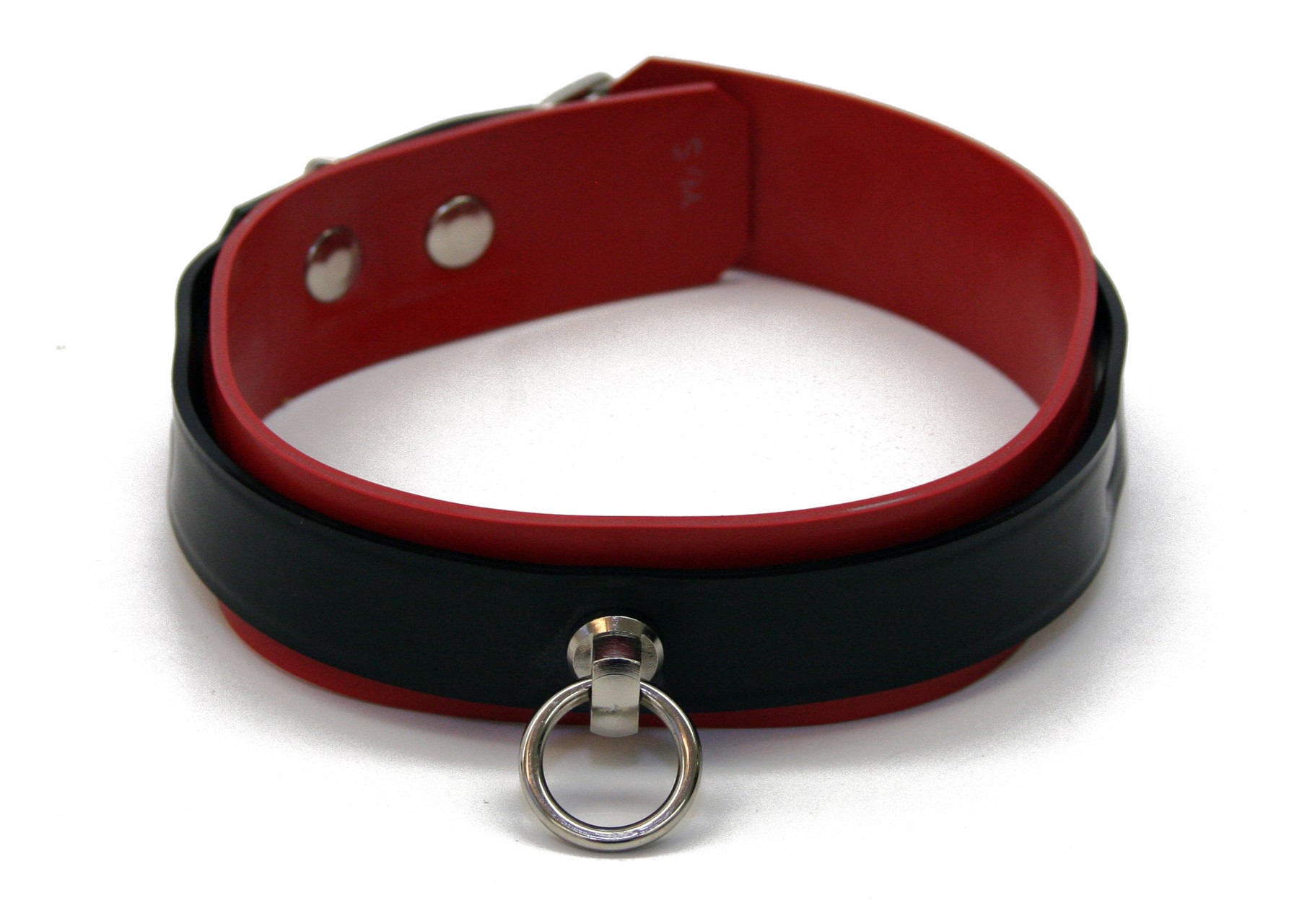 Latex-Halsband mit Ring, 3 cm