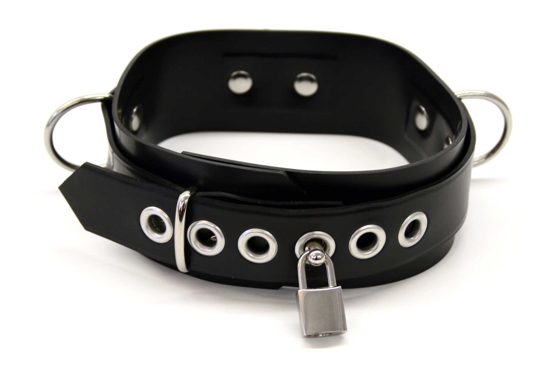 Latex-Halsband, 5 cm breit, abschließbar, 2,10 mm Latex