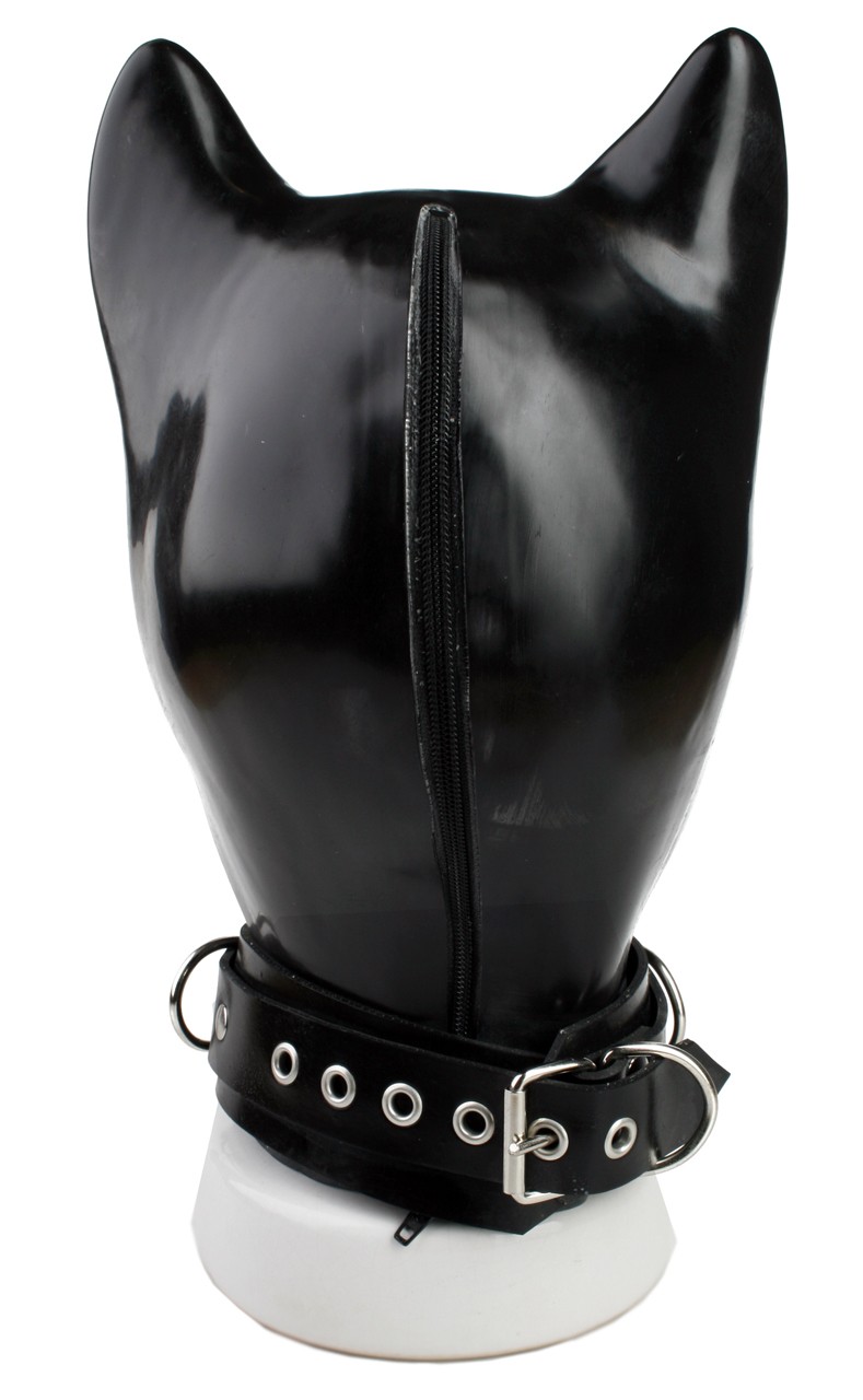 Hunde-Maske mit RV und Halsband