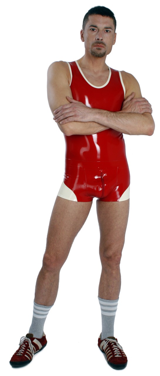 Shorts mit Pouch, zweifarbig, 0,60 mm Latex