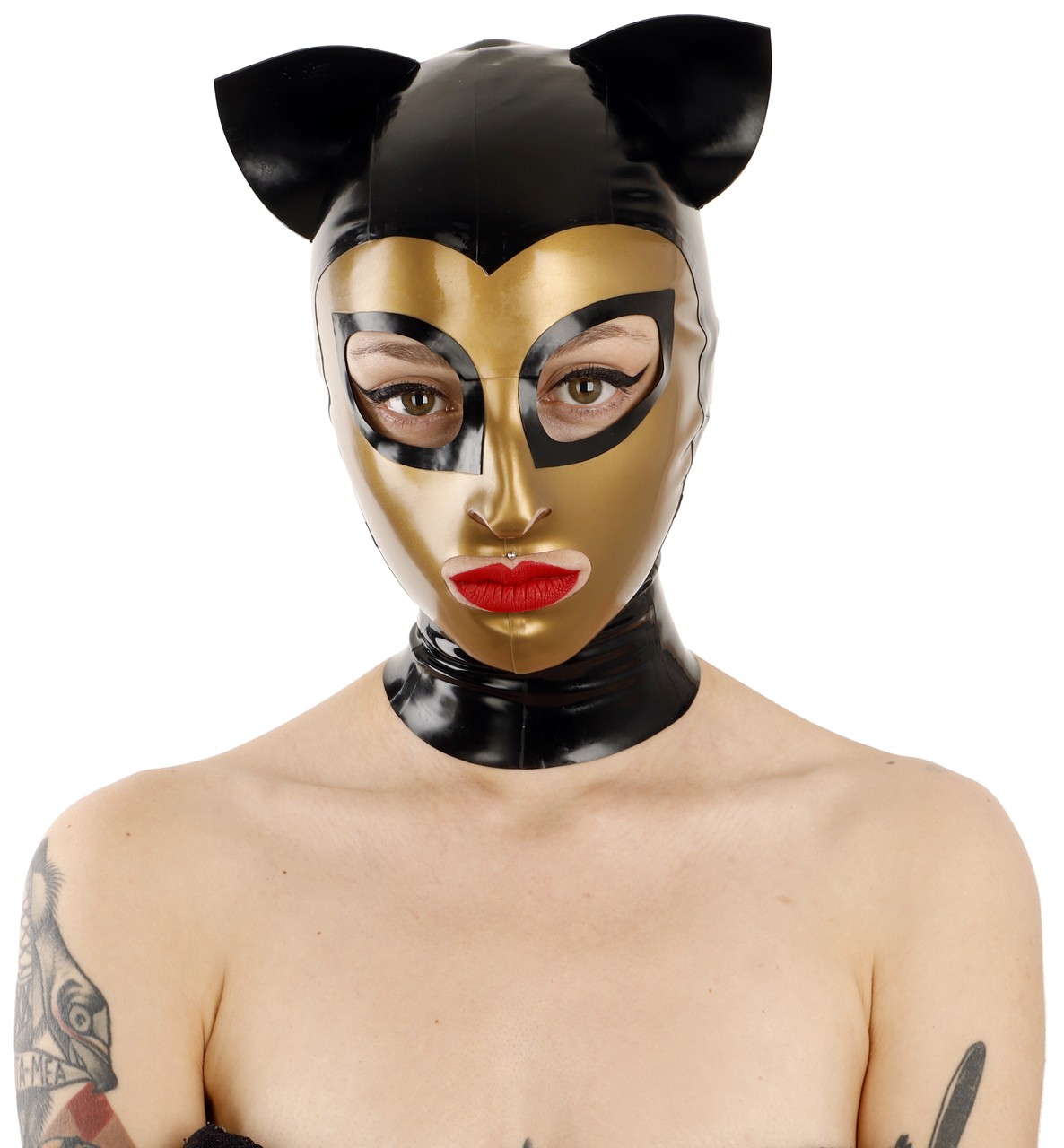 Latex Katzenmaske mit Ohren