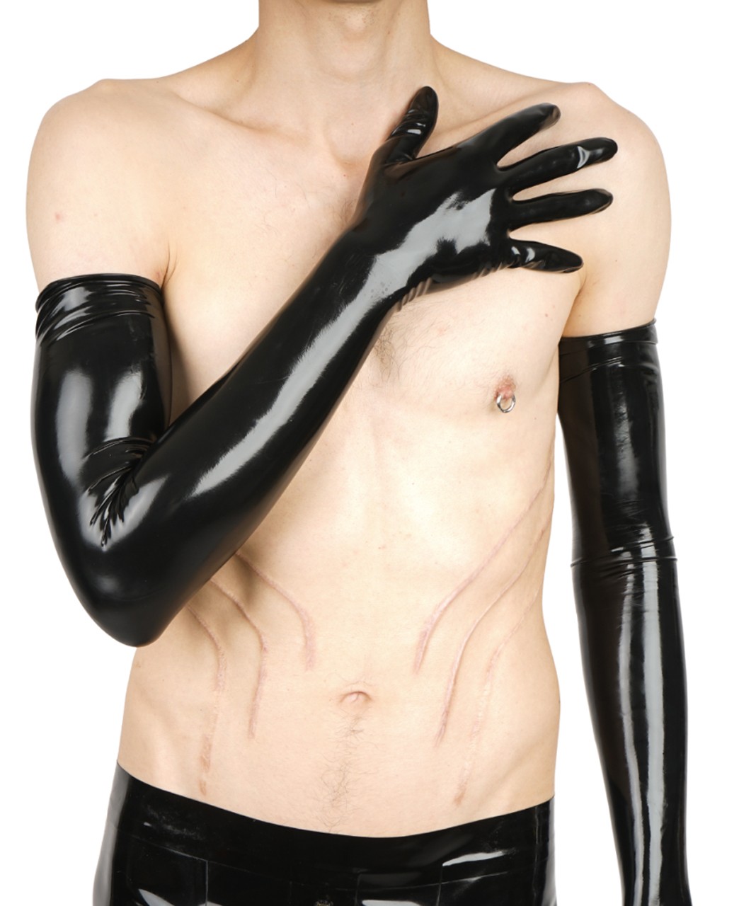 Handschuhe, schulterlang, chloriert, 0,40 mm Latex