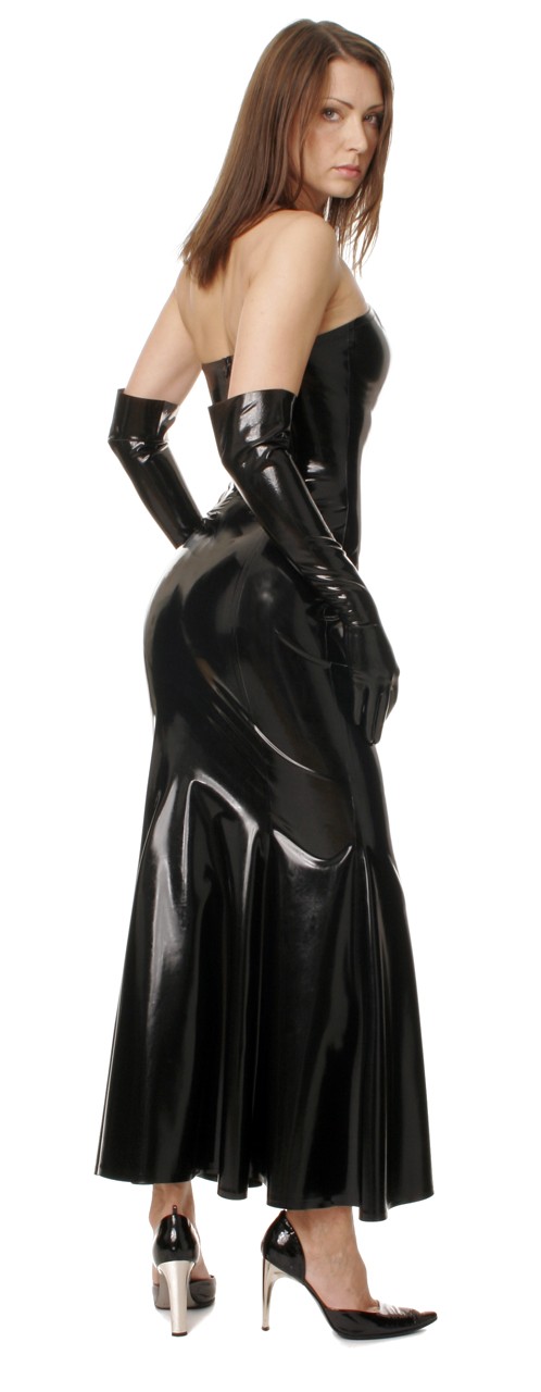 Korsagenkleid - mit Godet, 0,35 mm Latex