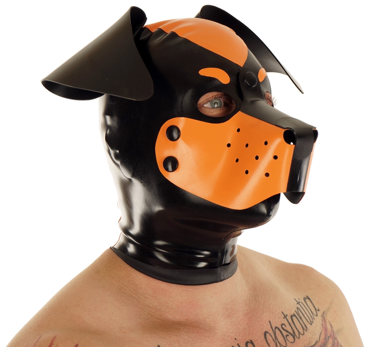 Hundemaske, abknöpfbare Schnauze, Schlappohren, 0,60 mm