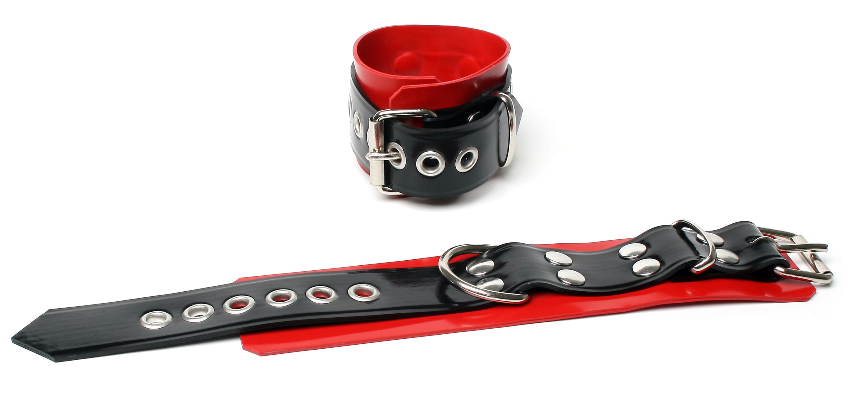 Latex-Handfessel, 5 cm breit, Paar, 2,10 mm Latex