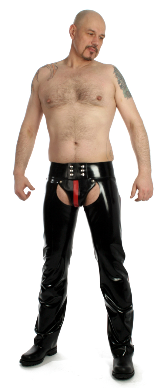 Chaps mit Außen-Reißverschluss, 0,90 mm Latex