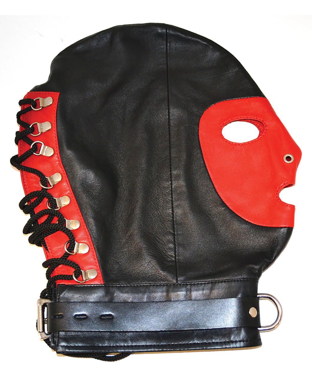 Ledermaske mit Schnürung und abschl. Halsband