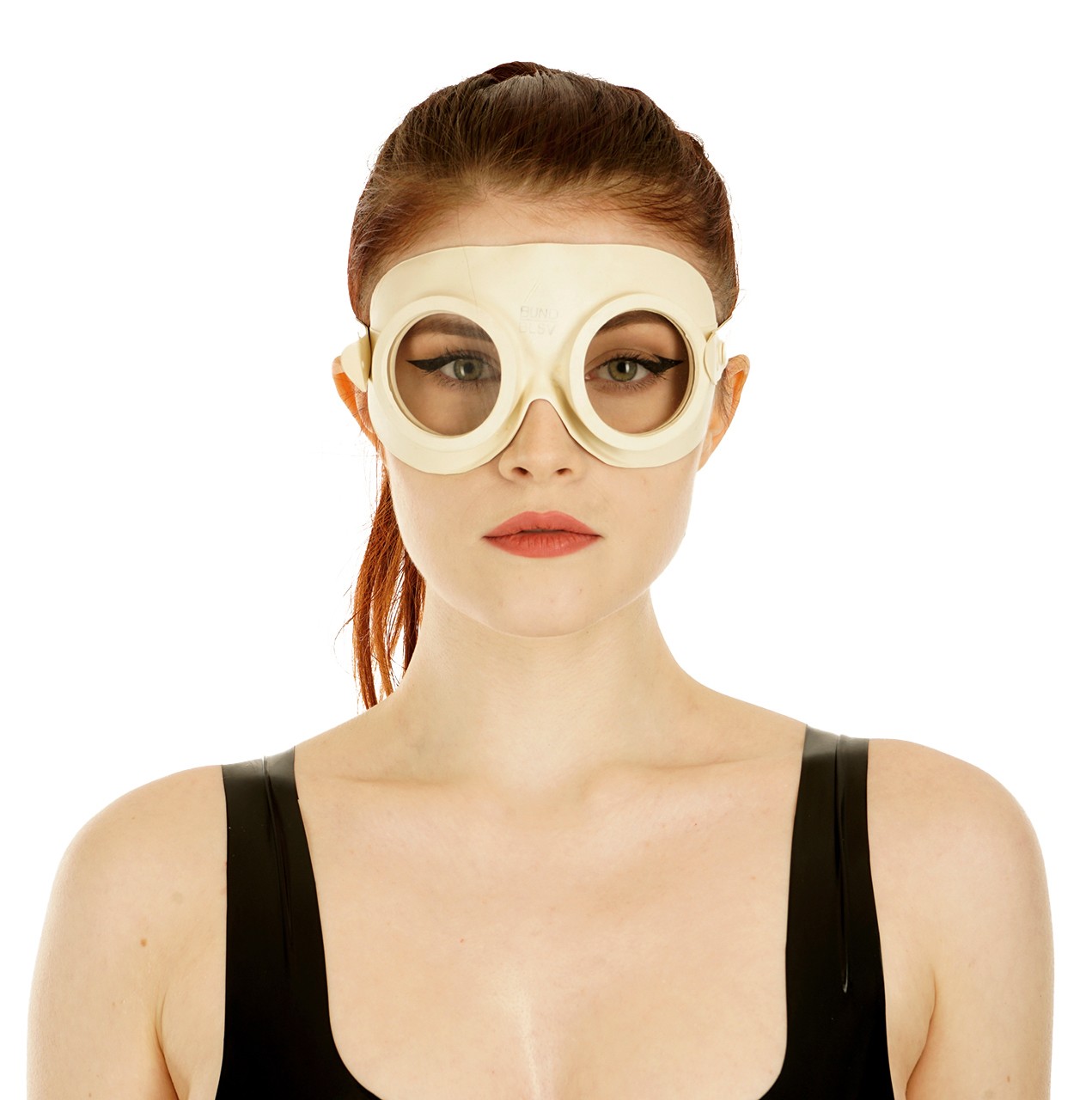 Schutzbrille, weiß mit klaren Augengläsern