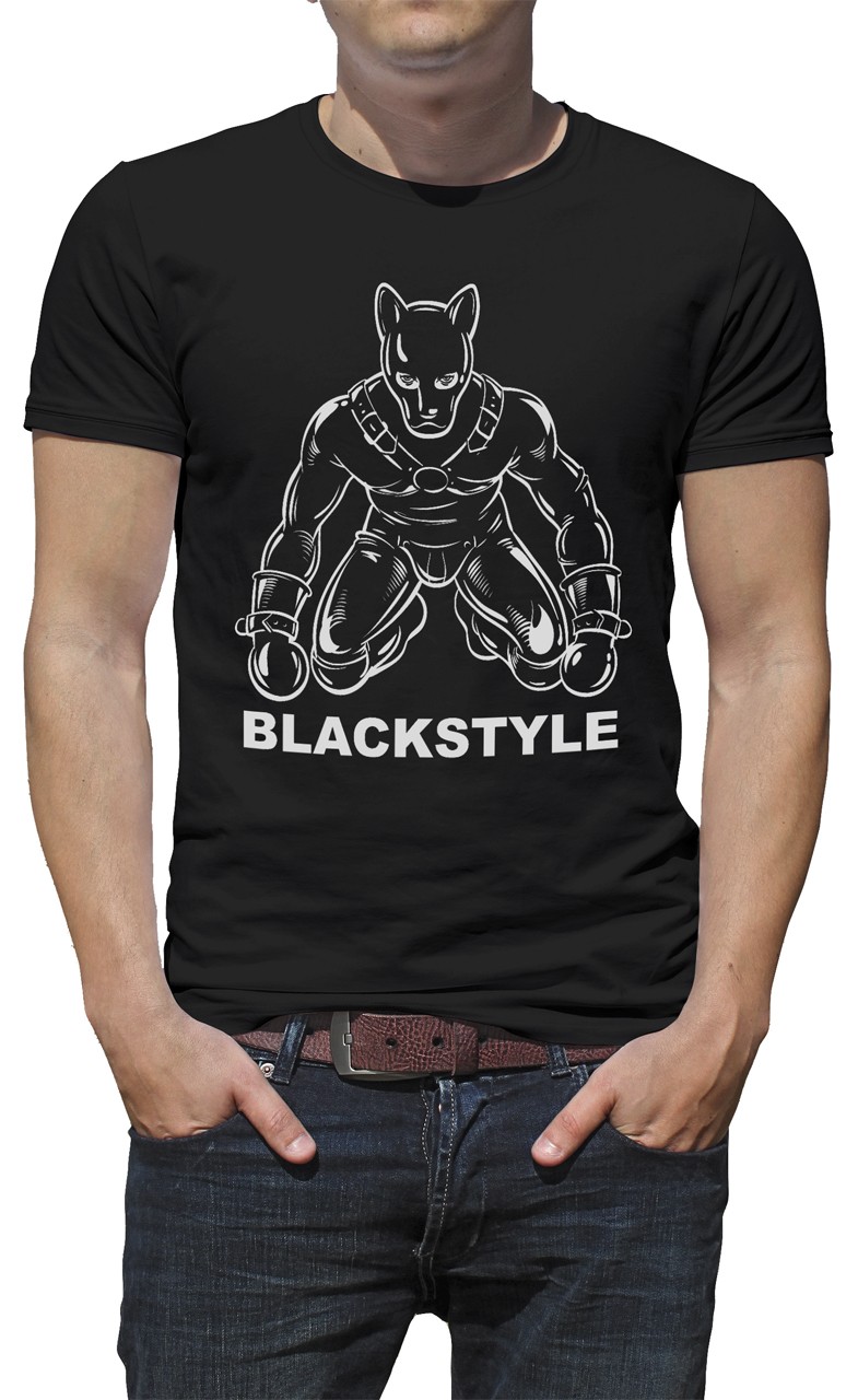 T-Shirt - Mann mit Hundemaske - Frontdruck